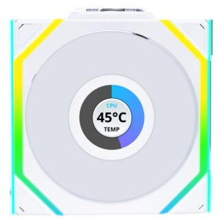 Lian Li UNI FAN SL Wireless LCD 120mm ARGB Reverse Fan White