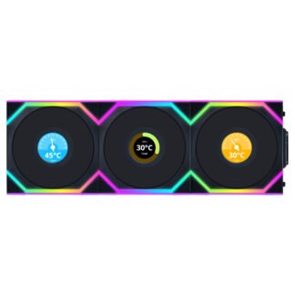 Lian Li UNI FAN SL Wireless LCD 120mm Reverse Fan 3 Pack Black