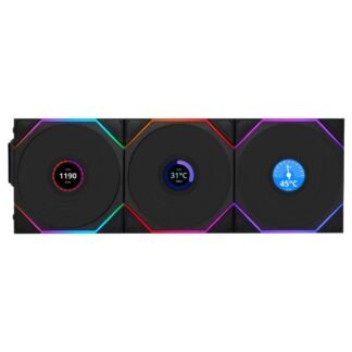 Lian Li TL120 Uni Fan Wireless LCD ARGB PWM 120mm Black 3 Pack