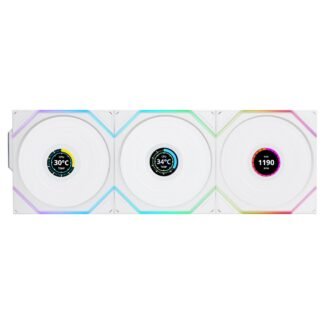 Lian Li TL120 Uni Fan Wireless LCD ARGB PWM 120mm White 3 Pack