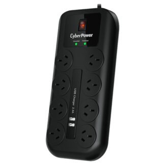 CyberPower 8 Outlet Surge Protected Power Board with 2 USB