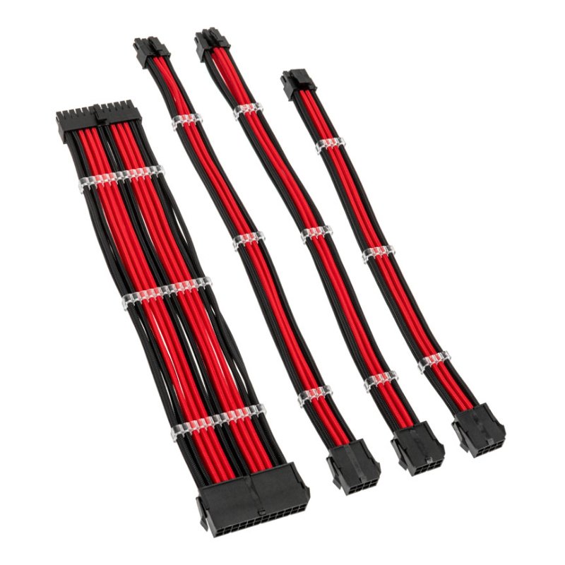 Kolink Core Standard Braided Cable Extension Kit Jet Black/Red