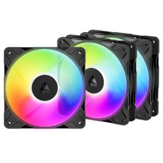 Arctic P12 Pro ARGB Reverse PWM 120mm Fan Black 3 Pack
