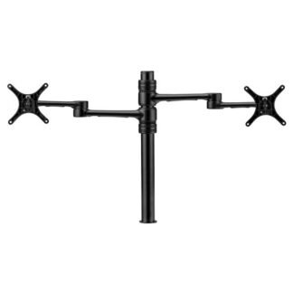 Atdec Dual Monitor Mount Independant Swing Arms on Post Black