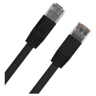 Cruxtec CAT6 UTP Flat Ethernet Cable Black 1m
