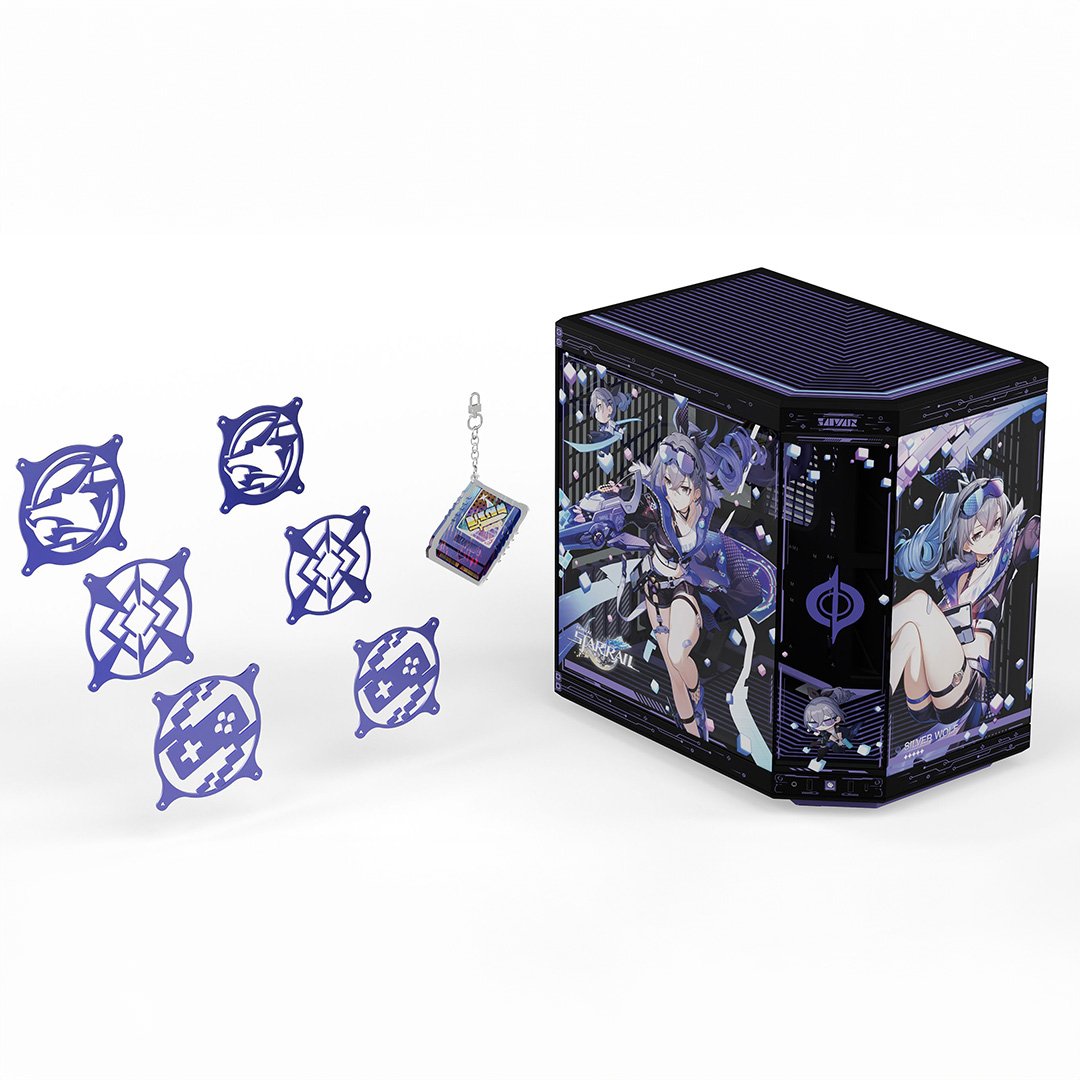 Hyte Y70 Tempered Glass Mid Tower Silver Wolf Case Bundle