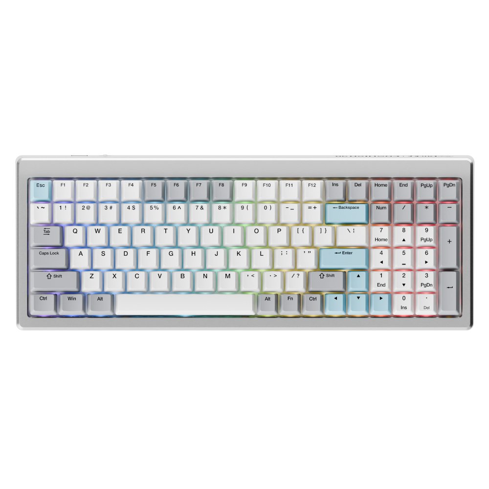 Ducky Cushion 98 Silver Mechanical Keyboard Ducky Silent Red Switch