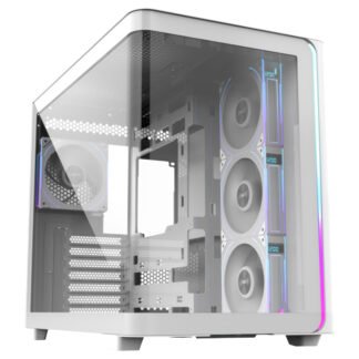 FSP M580 Plus Curved Tempered Glass Mid Tower Case White