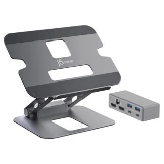 j5create Dual 4K HDMI Docking Laptop Stand Space Grey