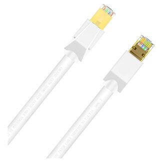 Cruxtec CAT8 40GbE S/STP Triple Shielding PoE Cable White 1m