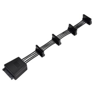 SilverStone 4 Way SATA Power Splitter Cable Black