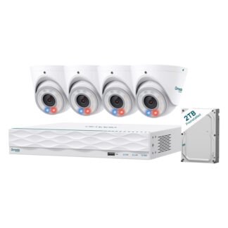 TP-Link Omada T8S4-2T Turret PoE Camera System with 2TB HDD and 4 Cameras